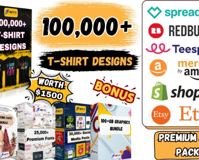 1,00000+ Unique T-Shirt Design Bundle