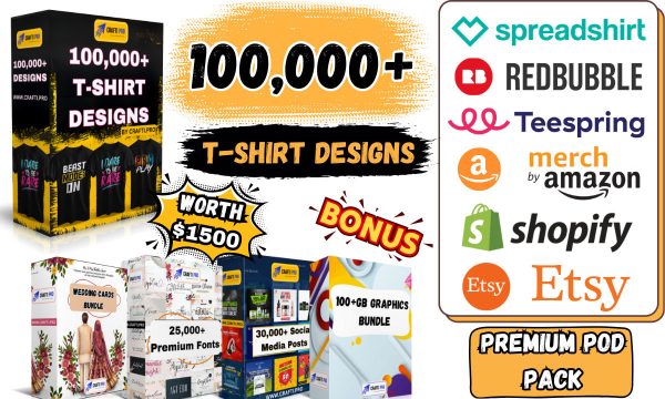 1,00000+ Unique T-Shirt Design Bundle