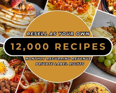 12000+ Recipes PLR Digital Cookbooks and Recipe Bundle