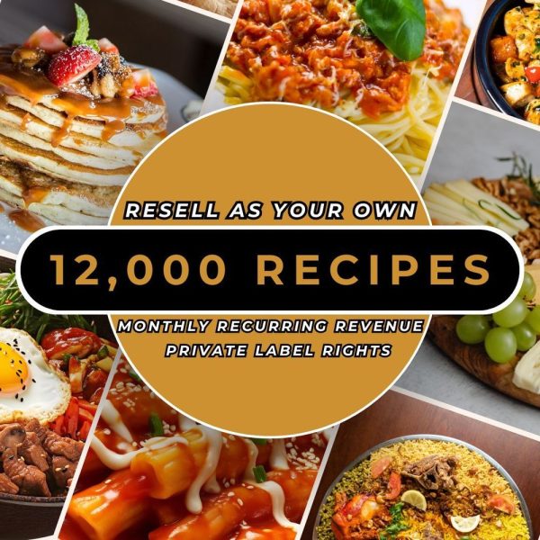 12000+ Recipes PLR Digital Cookbooks and Recipe Bundle